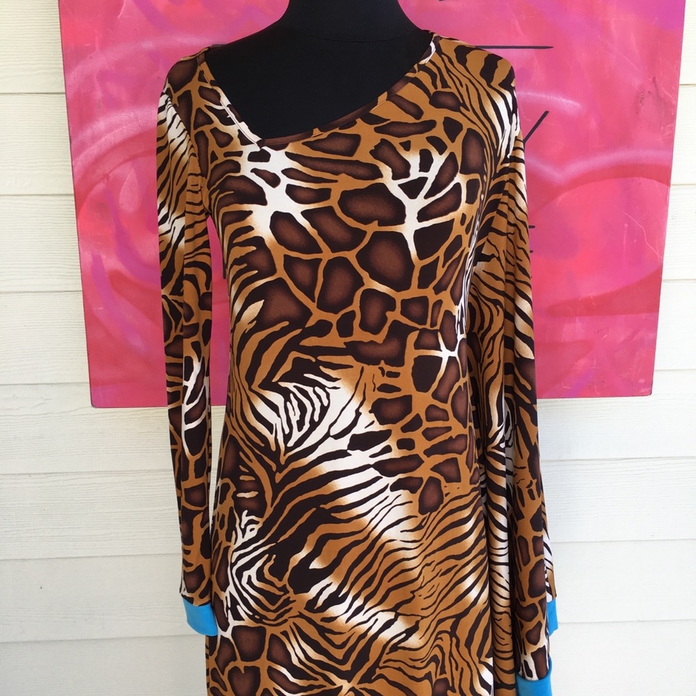 Jay Godfrey Animal Print Tunic Dress